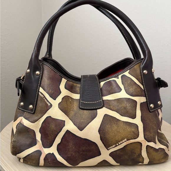 Dooney & Bourke Tan and Brown Giraffe Shoulder Bag - Picture 3 of 6